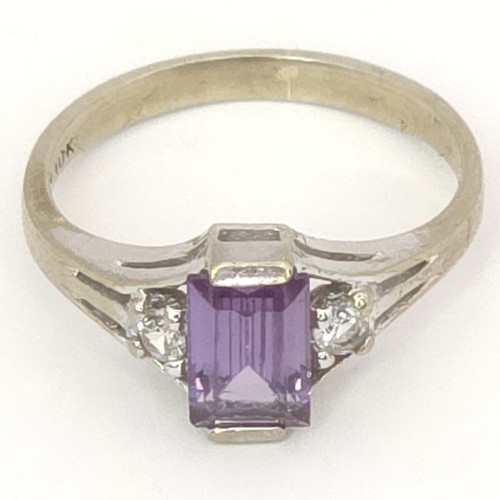 60ct 10k emerald cut purple - .60ct,