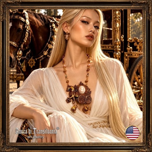 Baroque pendant golden - pendant,