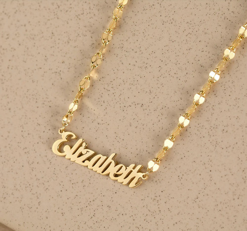 14k gold name necklace - necklace,, custom