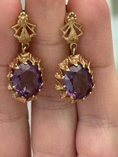 Vintage 14ct gold lab created - vintage,
