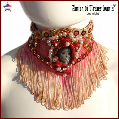 Macrame necklace choker - macrame,