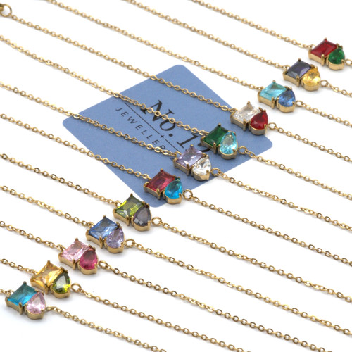Double birthstone bracelet - birthstone,