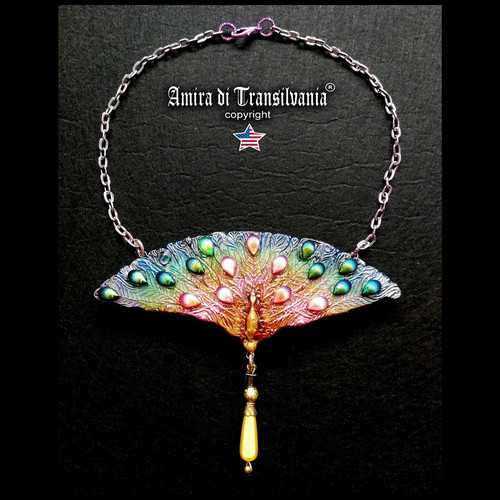 Luxury necklace peacock tail - luxury,