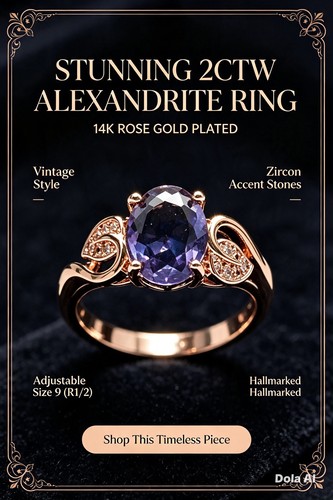 2ctw alexandrite 14k rose gold - alexandrite,